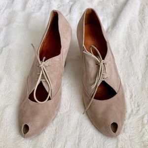 Gentle Souls Taupe Suede Heels